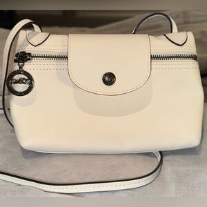 LONGCHAMP Mini Leather Bag in White